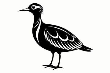 woodcock silhouette line art vector illustration with a white background