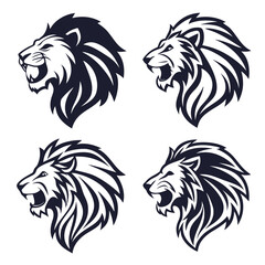 Lion Logo Set. Premium Design Collection. Vector Illustration