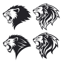 Lion Logo Set. Premium Design Collection. Vector Illustration