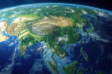 Fototapeta premium Earth from Space: Asia Perspective