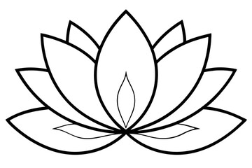 lotus silhouette line art vector illustration with a white background