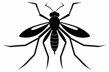 mosquito silhouette line art vector illustration with a white background