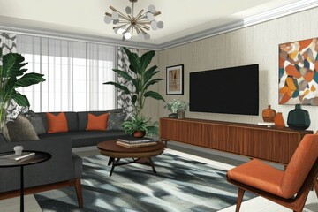 Mid-Century Modern Living Room Design