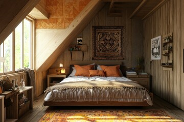 Cozy Rustic Bedroom with Earth Tones