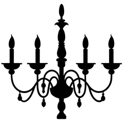 candlestick with candles vector illustration