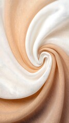 Beige Cream Linen Fabric Texture with Soft Drape and Subtle Folds