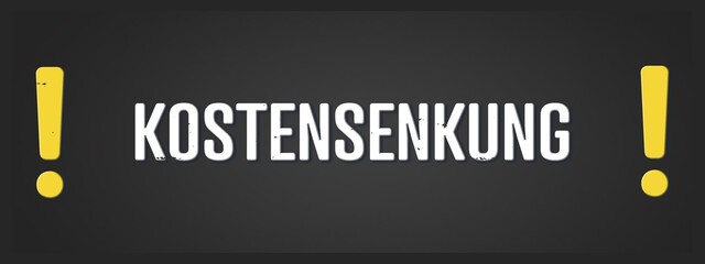 Kostensenkung (Cost reduction) - A blackboard illustration with white text.