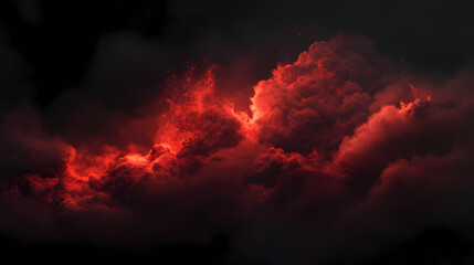 A red cloud of powder on black background. [Steamspire Wastes] | Oxide Horizon | red cloud. Illustration