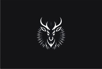 Deer logo design. Minimalistic Deer symbol for logo design. Deer head. Vector illustration. 