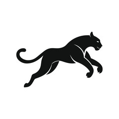 Vector Design of a Leaping Panther or Black Cat