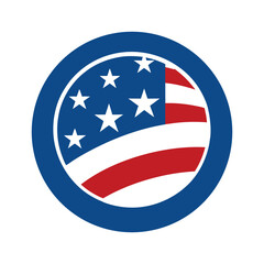 American Flag in Circular Shape Vector Design