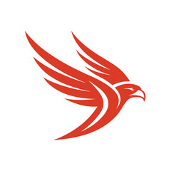 Stylized Falcon in Flight Vector Logo Design