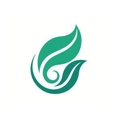 Swirl Leaf Logo Design Representing Nature and Wind
