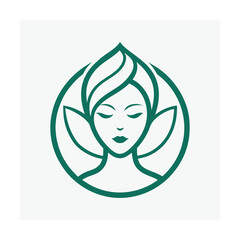 Elegant Face Line Art Logo for Beauty and Spa