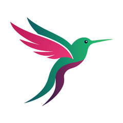 Modern Hummingbird Logo with Gradient Motion
