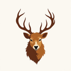 Deer logo design. Minimalistic Deer symbol for logo design. Deer head. Vector illustration. 