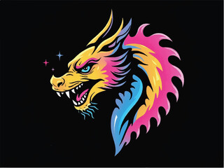 Dragon logo. Dragon head logo design. Illustration of dragon head.