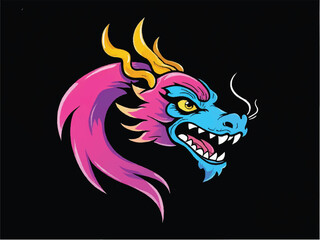Dragon logo. Dragon head logo design. Illustration of dragon head.