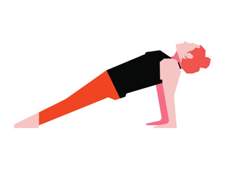 Beautiful young girl doing yoga Illustartion vector design