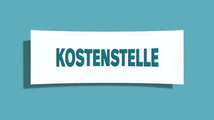 Kostenstelle (Cost center) - A card isolated on light green background.
