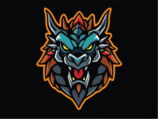 Dragon logo. Dragon head logo design. Illustration of dragon head.