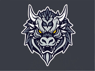 Dragon logo. Dragon head logo design. Illustration of dragon head.