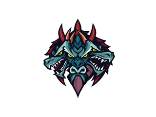 Dragon logo. Dragon head logo design. Illustration of dragon head.