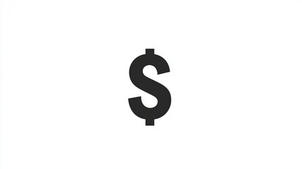 Bold Black Dollar Sign Icon Simple Minimalist Finance Symbol Graphic Design Element Digital Asset   