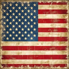 Grunge American flag pattern in a rectangular shape
