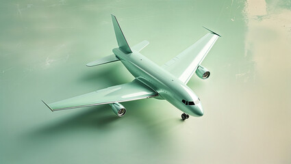 Naklejka premium Aircraft In Sleek Silver 3D Design Angled