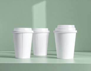 mockup for coffee cup/cups /green themed