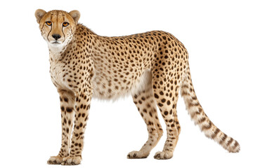 Cheetah standing isolated on white background