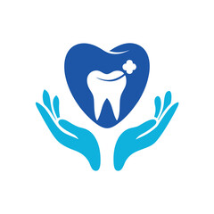 Dental Clinic Logo with Tooth and Care Symbol