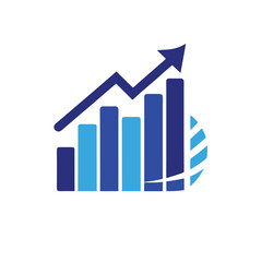 Finance and Consulting Logo with Bar Graph and Handshake