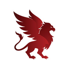 Mythical Griffin Logo with Eagle and Lion Combination