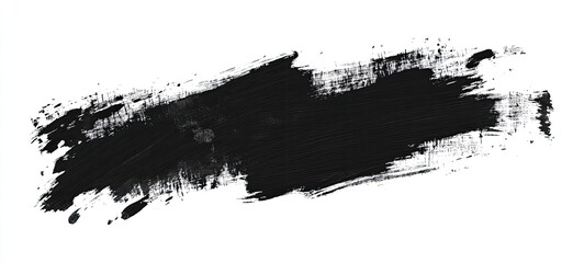 Broad, textured black paint stroke