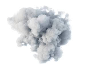 A Large Fluffy Cloud Of Smoke Billows And Swirls Against A Transparent Background