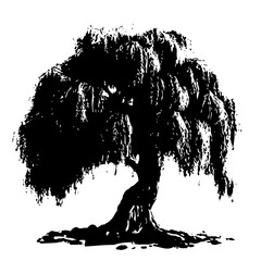 Silhouette of a Majestic Tree – Vector Illustration