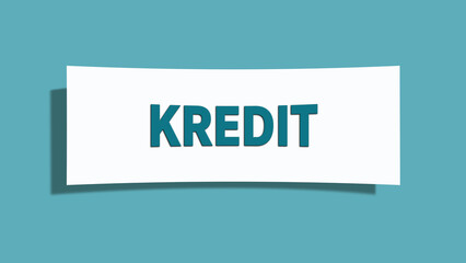 Kredit (credit) - A card isolated on light green background.