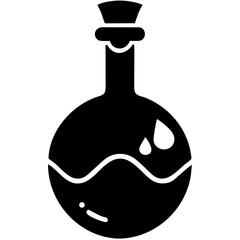 Creative details beautiful Halloween silhouettes. Potion bottle icon Vector Illustration