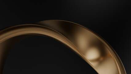 Abstract golden line on black background Illustration. 3d rendering illustration not AI