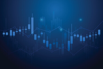 candlestick chart business background