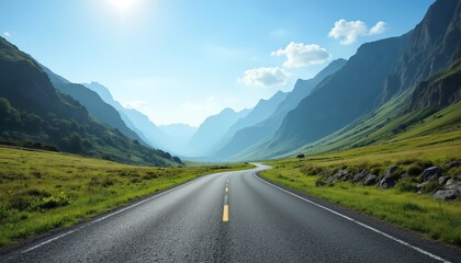 Fototapeta premium Scenic road through majestic mountains.