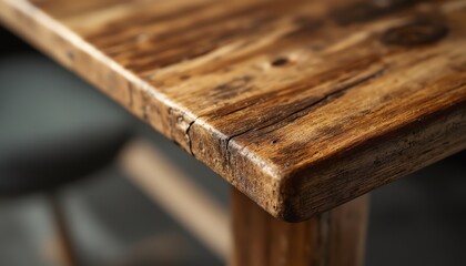 Elegant wooden table with natural texture.