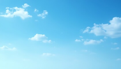 Fototapeta premium Clear blue sky with fluffy white clouds.