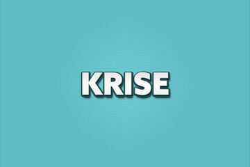 Krise (crisis) - A turquoise banner illustration with white text.