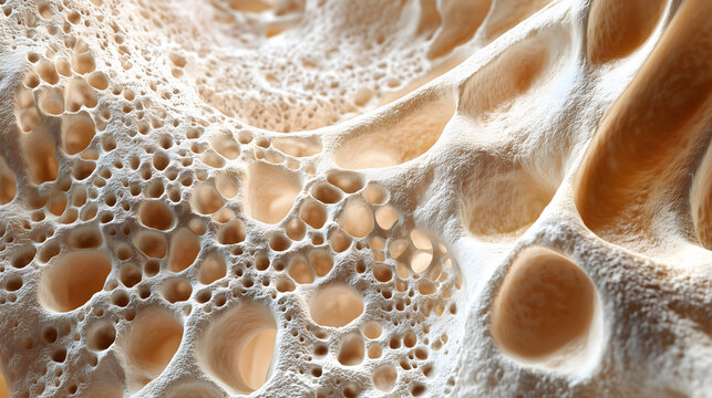 Microscopic View of Porous Bone Structure Detailed Trabecular Bone Texture Medical Illustration
