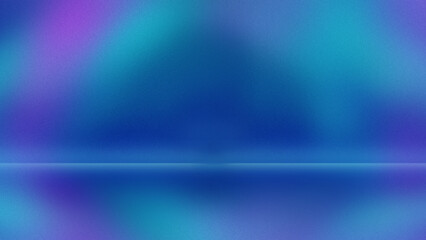 Blue-green gradient studio room, abstract background pattern, walls and floor reflect neon lights, dark tones and feel speed of digital technology connected turquoise background. Future technology.