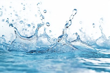 Blue water wave abstract background isolated on white
