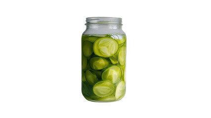 Mason Jar of Pickled Cucumber Slices